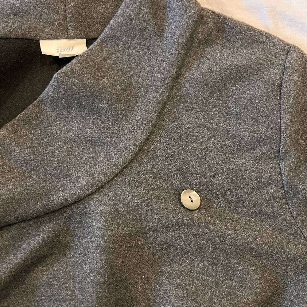 J Jill Gray Wrap Jacket With Single Button Closur… - image 3